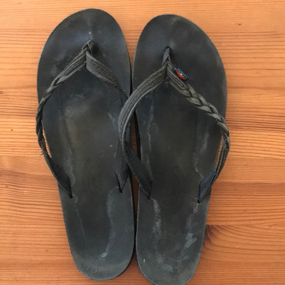 black braided rainbow sandals